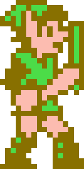 8-bit, pixellated image of Link from Zelda II: The Adventures of Link